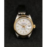 Rolex, Oyster Perpetual Datejust, a ladies steel and gold wristwatch.