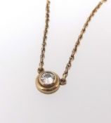 A diamond single stone pendant, a 9ct modern diamond centre piece necklet, approx 0.38ct with a copy