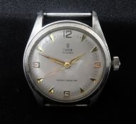Tudor (Rolex), Oyster, a gents stainless steel vintage wristwatch, the dial marked Shock