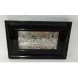 Silver plated 'Last Supper' picture, inscription verso, Malta 1927, 12cm x 24cm in wide black