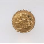 A 1911 half sovereign mounted in a 9ct ring approx. 8gms.