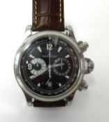 Jaeger LeCoultre, Chronograph, a gents stainless steel wristwatch in original box and outer box with