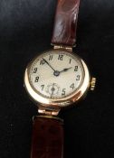 A ladies 9ct Swiss vintage wristwatch.