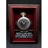 Elgin, an open face pocket watch with black dial and arabic numerals, mounted in a small case with a