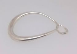 Georg Jensen, abstract design silver bangle approx. 57.5gms with original box.