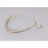 Georg Jensen, abstract design silver bangle approx. 57.5gms with original box.