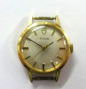 Tudor, a 9ct vintage ladies wristwatch (no bracelet).