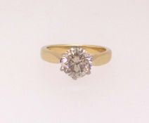 An 18ct diamond solitaire ring approx 2.00ct, finger size I.