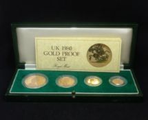 Royal Mint UK 1980 Gold Proof Set, of five pounds, two pounds, sovereign and half-sovereign, cased.