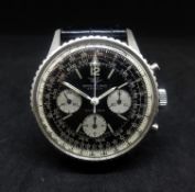 Breitling, Navitimer, a gents stainless steel chronograph, the back plate marked 806 with leather