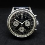 Breitling, Navitimer, a gents stainless steel chronograph, the back plate marked 806 with leather