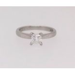 A platinum diamond solitaire ring with GIA certificate dated 2007, diamond grade I/F internally