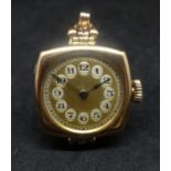 Rolex, a vintage 15ct gold wristwatch with arabic numerals and an expandable bracelet stamped