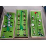 A collection of Subbuteo table soccer football teams, boxed, Subbuteo table cricket boxed,