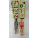 Vintage Ken and Barbie dolls by Mattel (boxed).