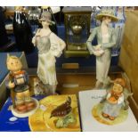 Six various Hummel figures (4 boxed), small Beswick bird and two modern Florence boxed porcelain