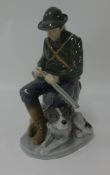Royal Copenhagen figure man and gun dog