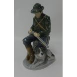 Royal Copenhagen figure man and gun dog