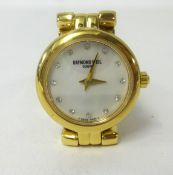 Raymond Weil, Swiss, a ladies gold plated wristwatch.