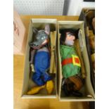 Two Pelham puppets, boxed.