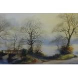 Clive Pryke, two watercolours 'Bridge to Bickleigh' and 'Broad Clyst', signed, 29cm x 42cm.