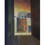 M.Hanny (Plymouth Artist), oil on canvas 'House, Ebrington Street, Plymouth', 51cm x 40cm.
