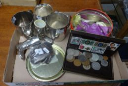 Various general coinage, commemorative crowns, tankards etc.