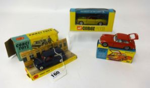 Corgi, 448 B.M.C. mini Police van, boxed also 327 MGBGT and 338 Chevrolet, boxed (3).