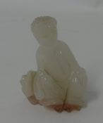 A carved jade? Buddha, approx 45mm.