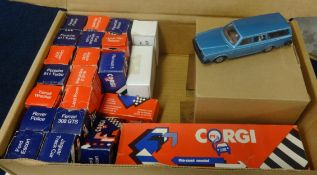 A collection of assorted Corgi an Diecast models, mainly boxed together with two stamp blocks.