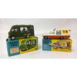 Corgi, 486 Kennel service wagon and 359 Commer army field kitchen, military green body with light