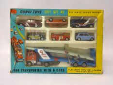 Corgi, Gift Set 48 Car Transporter Set with six cars, boxed.