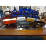 Meccano Ltd Hornby and Hornby style tinplate, five 0 gauge private owner wagons including 1950's/