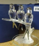 Swarovski Crystal (boxed) Swallows and stand