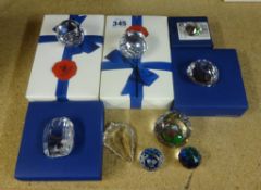Swarovski Crystal (boxed) collection nine Paperweights (4 unboxed)
