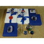 Swarovski Crystal (boxed) collection nine Paperweights (4 unboxed)