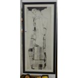 After Egon Schiele, print 'Standing Woman', 91cm x 36cm, there is a current Egon Schiele