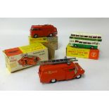 Dinky, 276 Airport Fire Tender, 286 Ford Transit Fire Appliance and 293 Leyland Bus, all boxed (3).