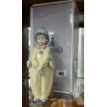 Lladro, Pierrot boxed together with Lladro Society plaque, boxed (2).