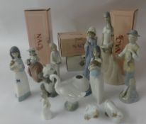 Nao, a collection of figurines and animals (16), four boxed.