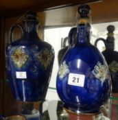 Royal Doulton decanter and stopper impressed marks 1324 together with a Doulton Lambeth scotch