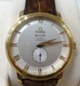 Omega De Ville, Prestige Co-Axial Small Seconds Chronometer, a well kept gents gold wrist watch on