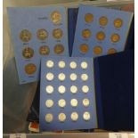 A quantity of various general coins including commemorative crowns, GB sets in blue folders, decimal