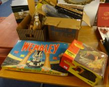 Wembley, the famous aerial cup tie game boxed, Marx Chief Cherokee action Indian kit boxed, Hornby