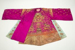 A Chinese silk gown.