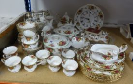 Royal Albert, Old Country Roses, an extensive six setting tea and dinner service, including