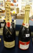 Moet and Chandon, large bottle of champagne 1500ml and a bottle of Carte D'or Demisec (2).