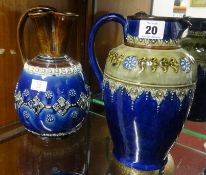 Royal Doulton Art Pottery jug impressed marks 6824 and a Doulton Lambeth three spill jug impressed