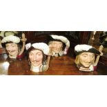 FOUR ROYAL DOULTON CHARACTER JUGS - 'D'ARTAGNAN', 'ATHOS', 'PORTHOS' AND 'ARAMIS'