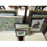 FRAMED JAPANESE COLOURED PRINT AND OTHER PICTURES AND PRINTS